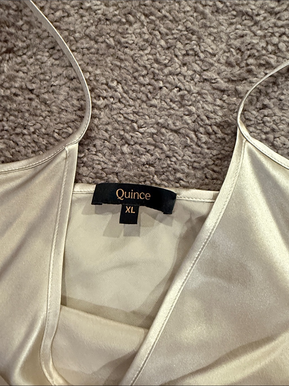 Quince Champagne 100% Silk V-Neck Slip Dress - Picture 2 of 7